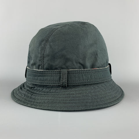 BURBERRY Size L Navy Cotton Belt Strap Bucket Hat