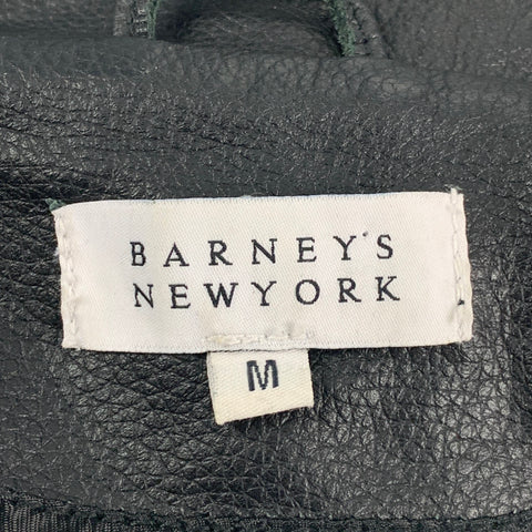 BARNEY'S NEW YORK Size M Black Leather Biker Jacket