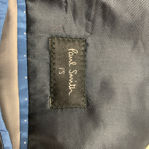 PAUL SMITH Size 42 Navy & Blue Abstract Floral Cotton Sport Coat