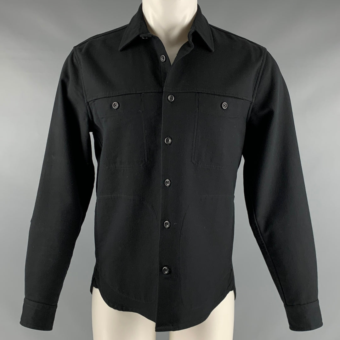 Vince Black Cotton Blend Elbow Patches Jacket, Men's (Size Small)