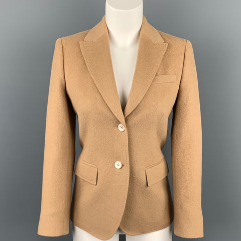 BROOKS BROTHERS Taille 0 Veste à simple boutonnage en poils de chameau