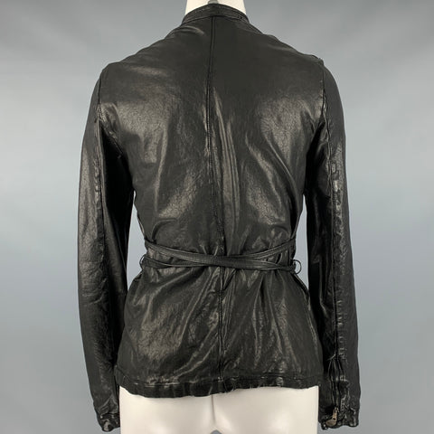 GIORGIO BRATO Chaqueta con botones de cuero negro talla 4