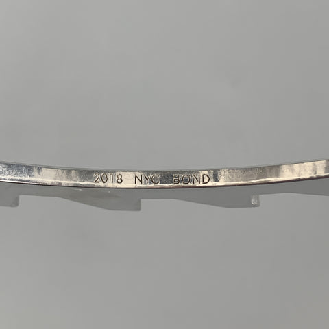 BOND HARDWARE Silver Tone Aluminum Metal Buzzsaw Choker Necklace Small
