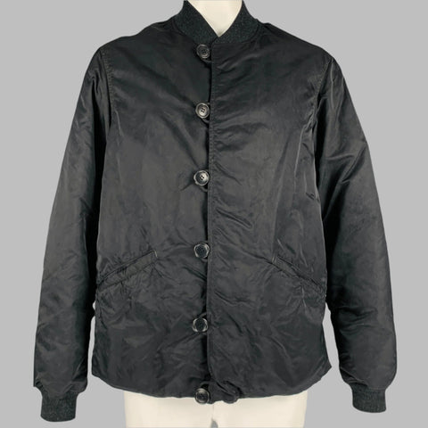 VISVIM Talla L -Chaqueta de plumón Corps- Abrigo con botones de nailon negro