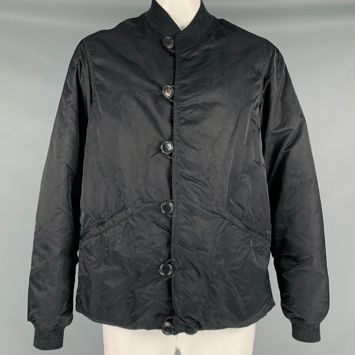 VISVIM Taille L -Doudoune Corps- Manteau boutonné en nylon noir