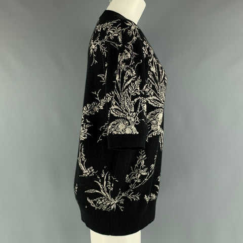 DRIES VAN NOTEN Size M Black Silver Cashmere Blend Knitted Pullove
