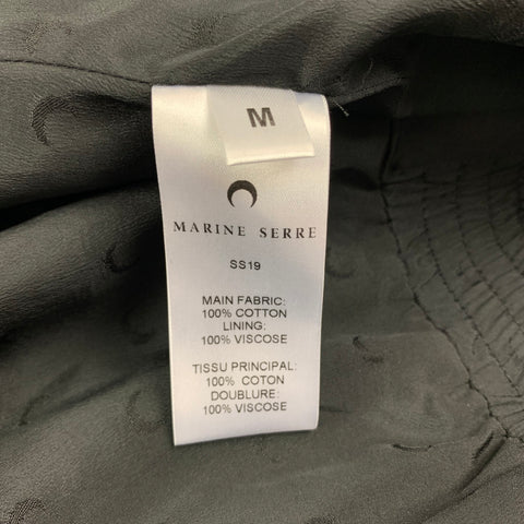 MARINE SERRE Size M Black White Cotton Long Sleeve Jumpsuit
