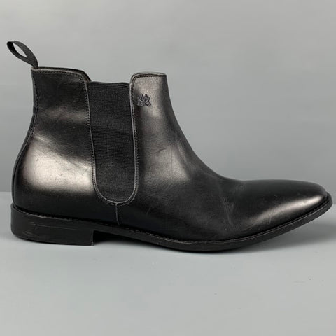 MEZLAN Size 8 Black Leather Chelsea Boots