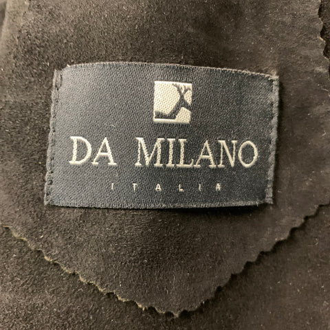 DA MILANO Camisa / chaqueta de manga larga de cuero negro sólido talla XL