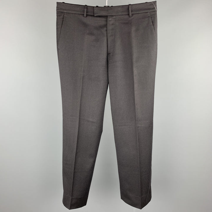 THEORY Size 36 Charcoal Wool Zip Fly Dress Pants