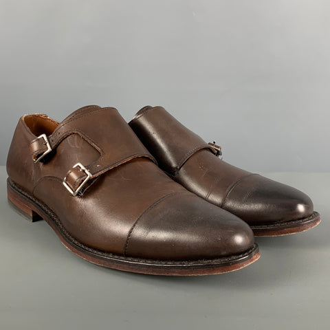 ALLEN EDMONDS Size 10 Brown Leather Double Monk Strap Lace Up Shoes