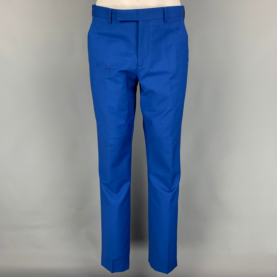 PAUL SMITH Soho Fit Regular Size 42 Royal Blue Wool / Mohair Notch Lapel 3 Piece Suit
