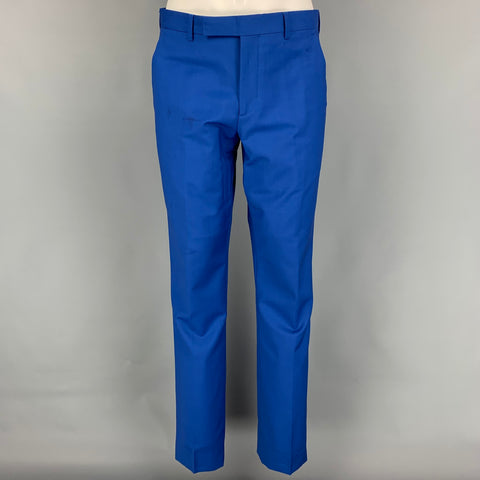 PAUL SMITH Soho Fit Regular Size 42 Royal Blue Wool / Mohair Notch Lapel 3 Piece Suit