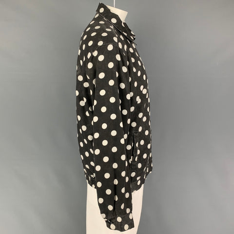 SUPREME Size XL Black White Polka Dot Rayon Zip Up Jacket