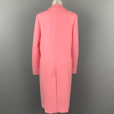 Abrigo cruzado con solapa de muesca de lana y poliéster rosa talla 8 de MSGM