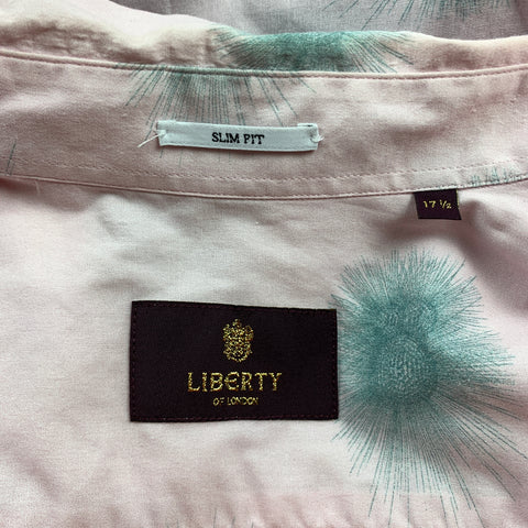 LIBERTY OF LONDON Size L Pink Print Cotton Button Up Slim Fit Long Sleeve Shirt