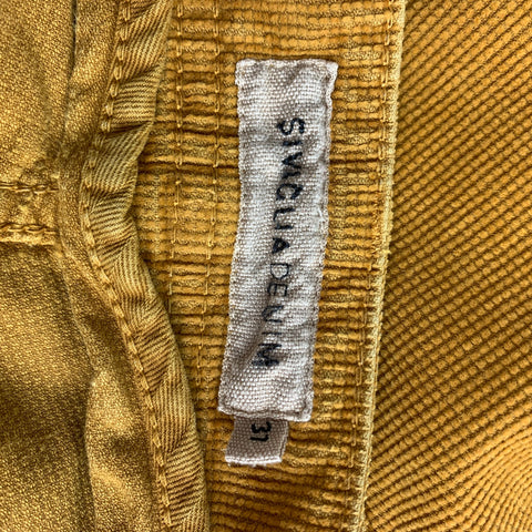 SIVIGLIA Size 31 Mustard Textured Cotton Jean Cut Casual Pants