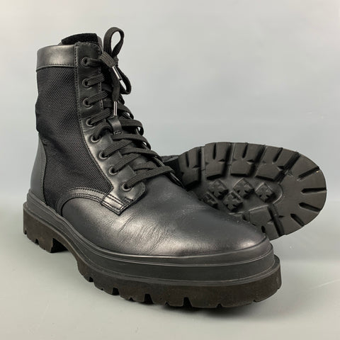 VINCE -Raider- Talla 9 Botas con cremallera de cuero de tejidos mixtos negros