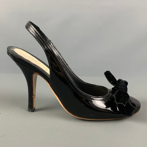 MARC JACOBS Talla 6.5 Zapatos de salón de charol de terciopelo negro
