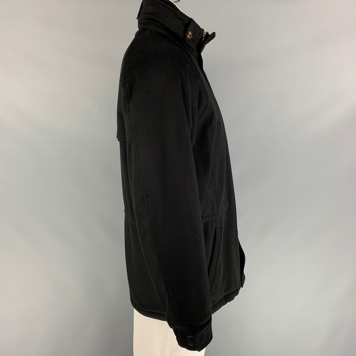 LORO PIANA Size M Black Quilted Cashmere Icer Jacket