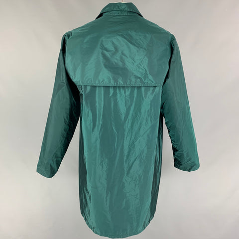 PRADA Size XL Green Nylon Blend Trench Coat