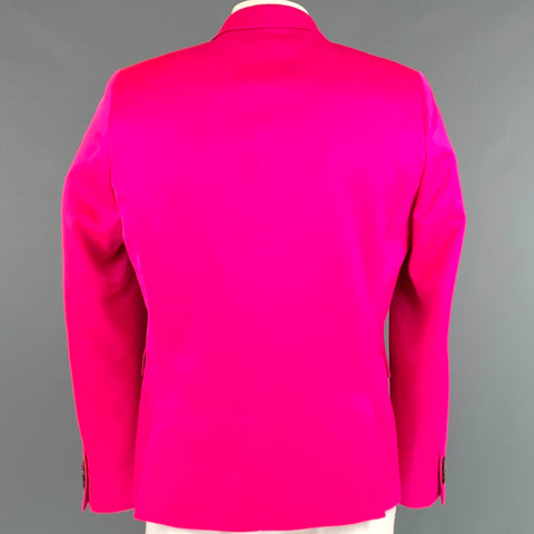 PAUL SMITH Size 42 Pink Solid Wool Silk Notch Lapel Sport Coat