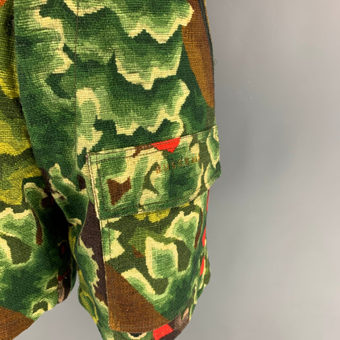 BUSCEMI Size 38 Multi-Color Camo Cotton Technical Tropical Jacket & Shorts