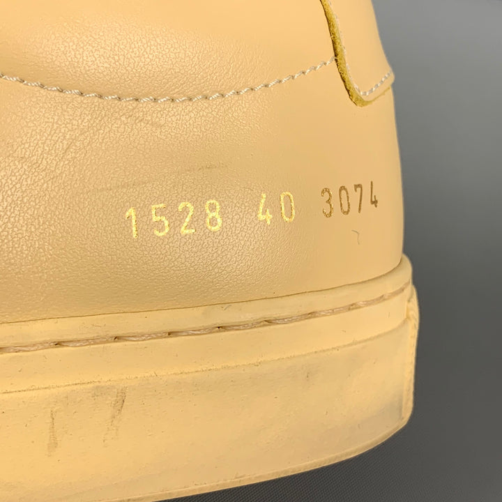 COMMON PROJECTS Size 7 Yellow Leather Low Top Sneakers
