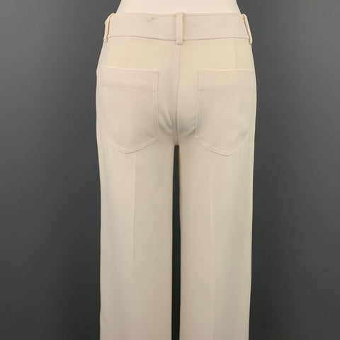 ALEXANDER WANG Size 0 Off White Crepe Wide Leg Dress Pants