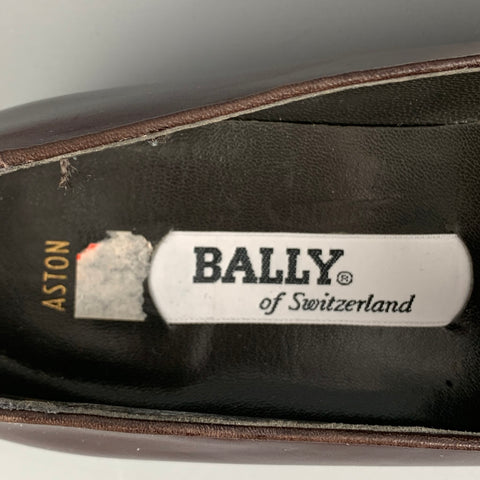 BALLY Aston Size 8.5 Burgundy Leather Round Toe Loafers