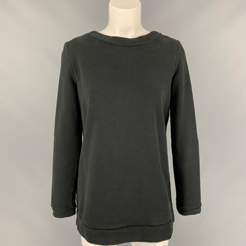 LOVE MOSCHINO Talla 6 Negro Algodón / Poliéster Cremalleras de latón Cuello redondo Jersey