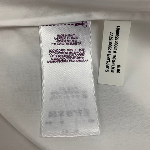 RALPH LAUREN Purple Label Size 10 White Cotton Tuxedo Shirt