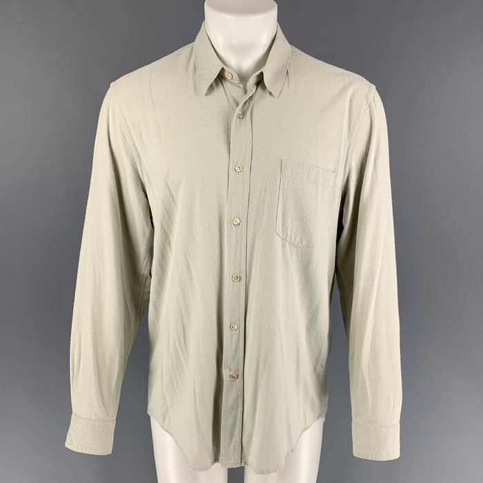 OUR LEGACY Size M Pistachio Textured Silk Button Up Long Sleeve Shirt