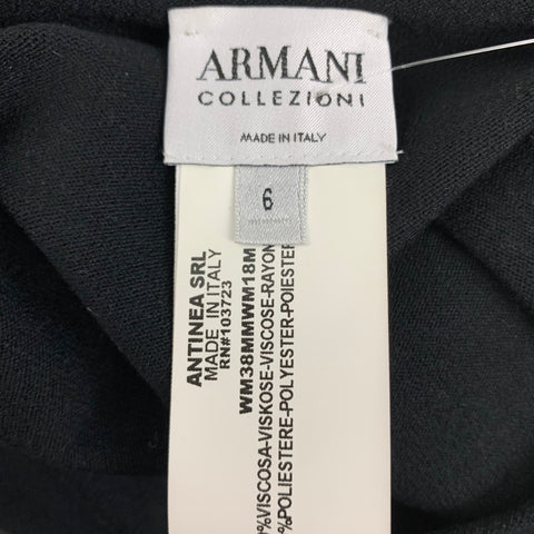 ARMANI COLLEZIONI Size 6 Black Viscose Polyester Sleeveless Casual Top