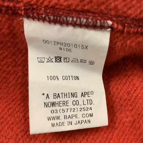 A BATHING APE Size L Red Blue Camo Cotton Hooded Sweatshirt