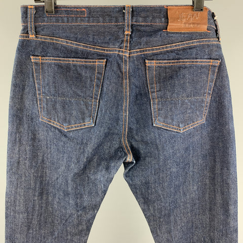 JEAN SHOP Size 34 Indigo Cotton Zip Fly Skinny Jeans