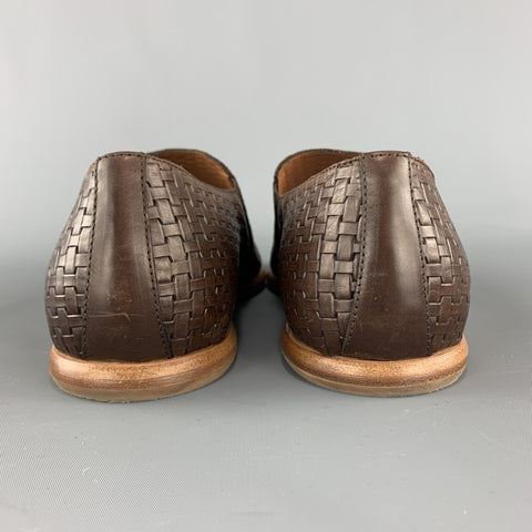 AQUATALIA Mocassins à enfiler en cuir tressé marron taille 10