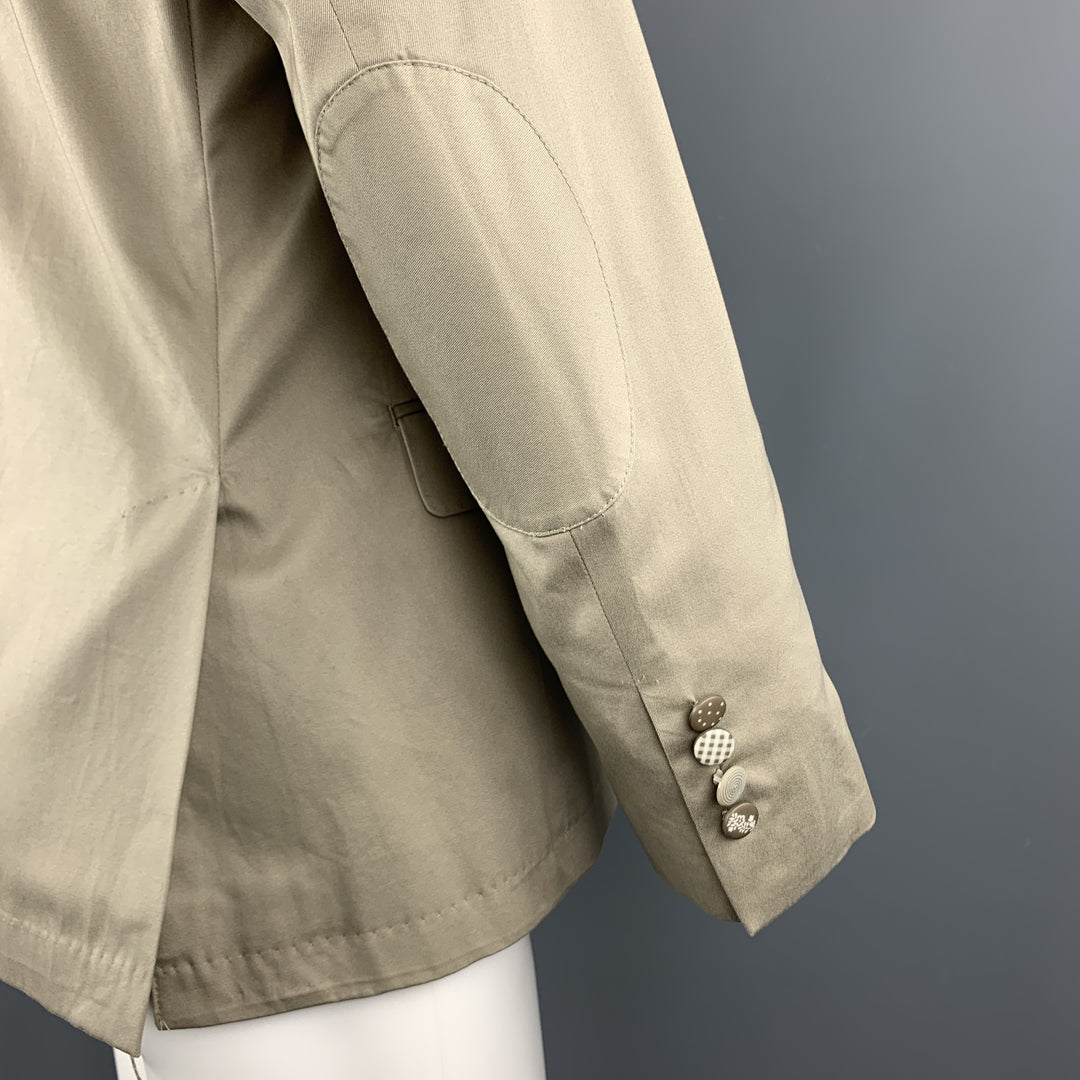 TALLIA Size 40 Khaki Short Cotton Notch Lapel Sport Coat