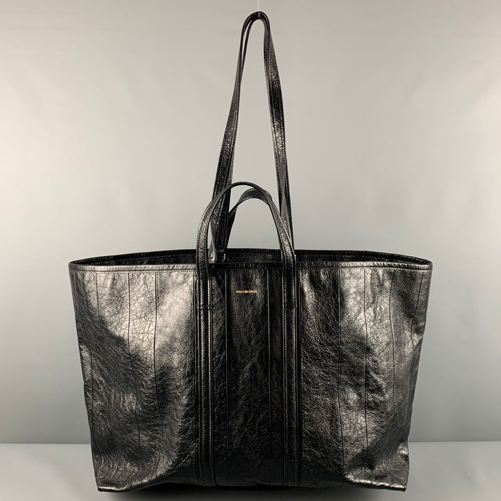 BALENCIAGA Jumbo XL  Black Textured Leather Tote Handbag