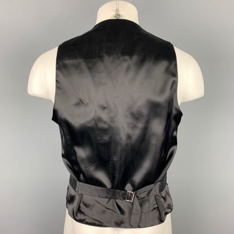 MOSCHINO Size 38 Black Sequined Polyester / Acetate Snaps Vest