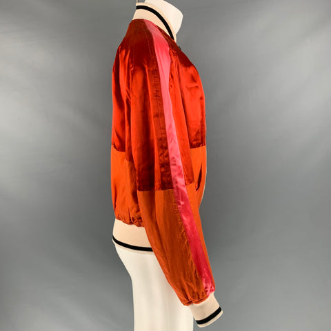HAIDER ACKERMANN Taille M Veste Bomber Patchwork Orange