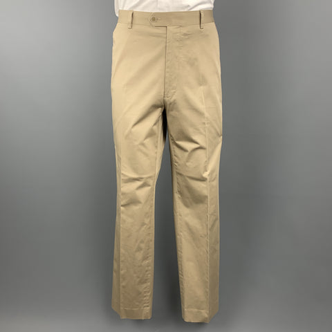 TOMMY HILFIGER Size 41 Khaki Cotton Stretch Notch Lapel  Suit