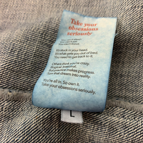 PAYNTER Size L Blue Denim Trucker Jacket