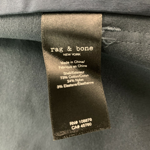 RAG & BONE Size L Navy Solid Cotton Blend Buttoned Jacket