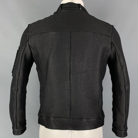 CALVIN KLEIN COLLECTION Size 38 Black Leather Motorcycle Jacket