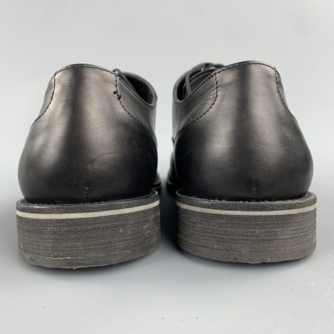 TOD'S Size 11 Black Leather Lace Up Shoes
