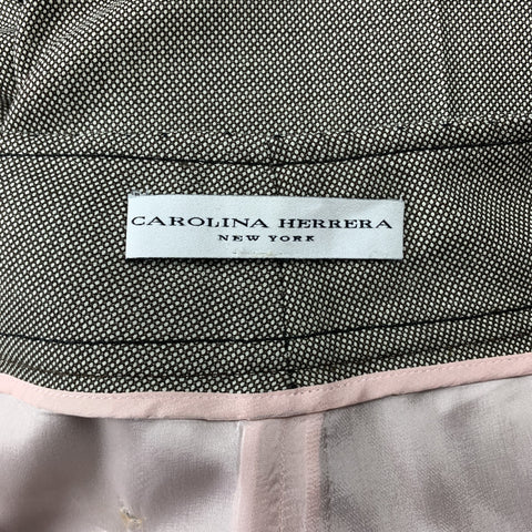 CAROLINA HERRERA Size 6 Brown Tweed Wool Pleated Shorts