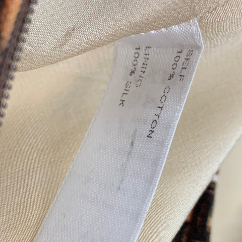 CAROLINA HERRERA Size 10 Brown Tan Cotton Geometric Sheath Dress