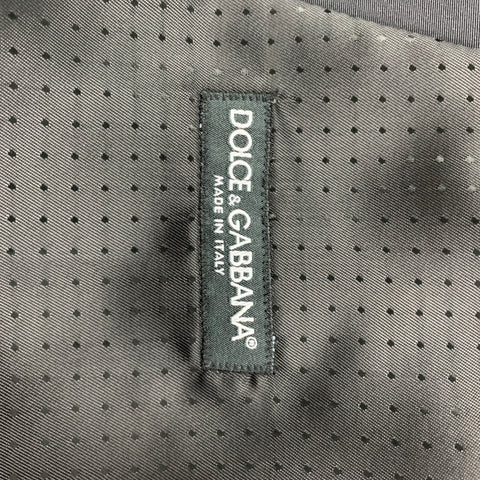 DOLCE & GABBANA Size 38 R Black Passementerie Embroidery Silk Double Breasted 3 Piece Suit