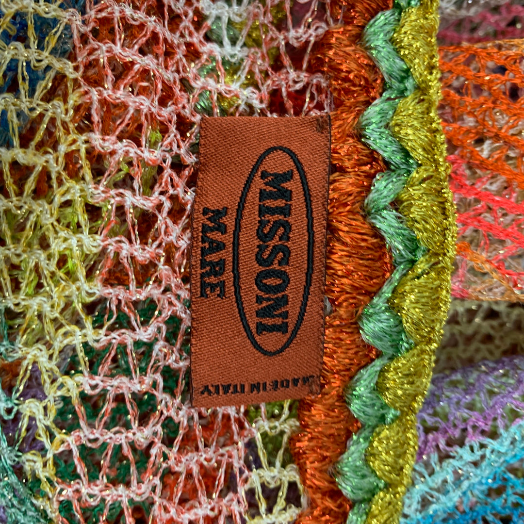 MISSONI MARE Size 6 Multi-Color Rayon / Polyester Crochet V-Neck Dress